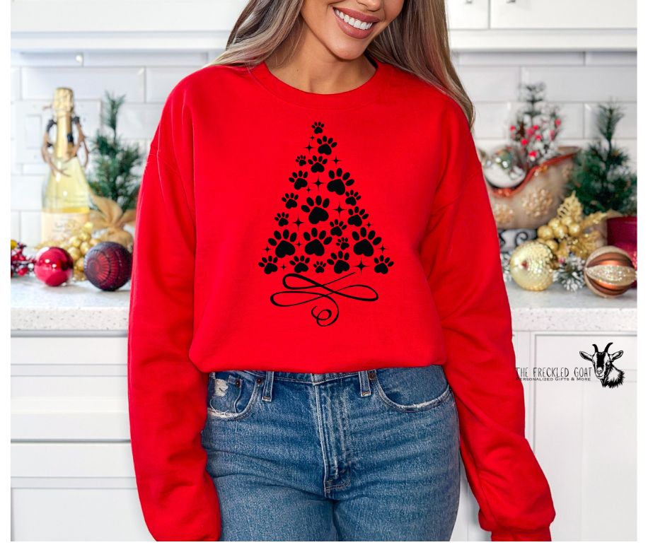 Paws Christmas Tree Sweatshirt