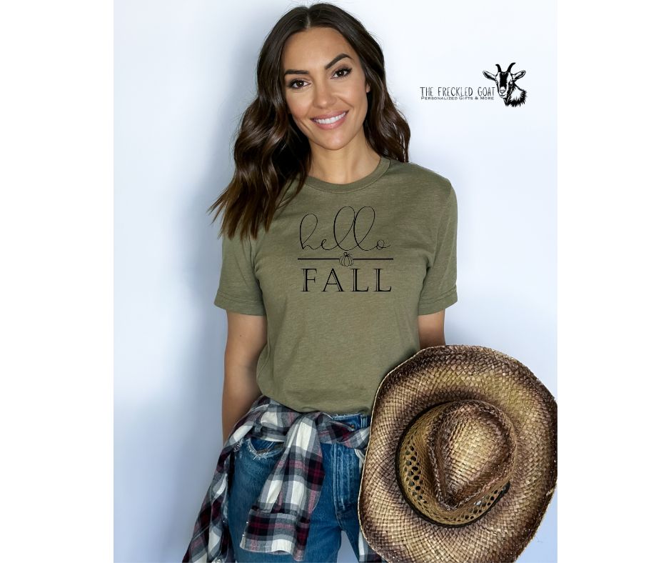 Hello Fall w/Pumpkin T-shirt