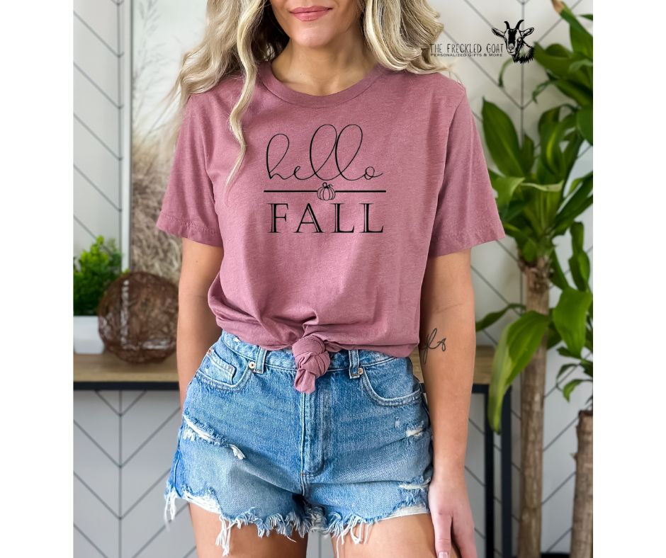 Hello Fall w/Pumpkin T-shirt