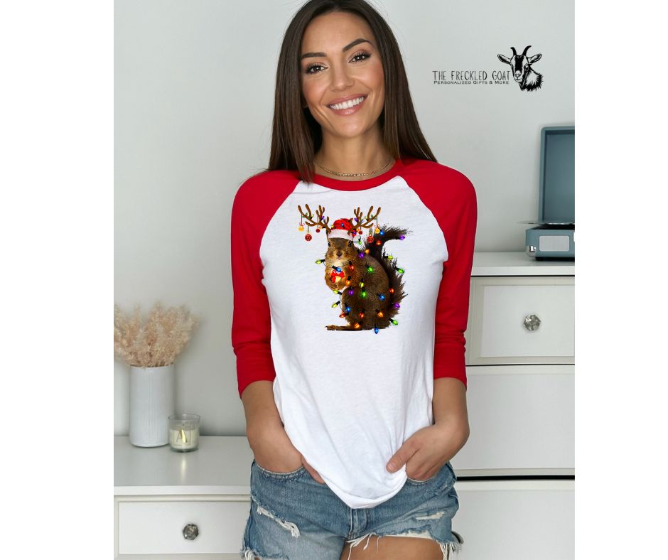 Christmas Squirrel Raglan