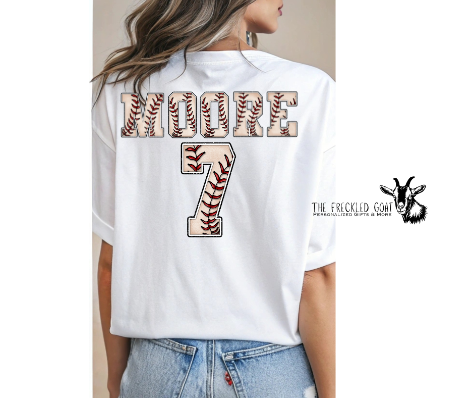 Baseball ADD ON ~ Name & Number