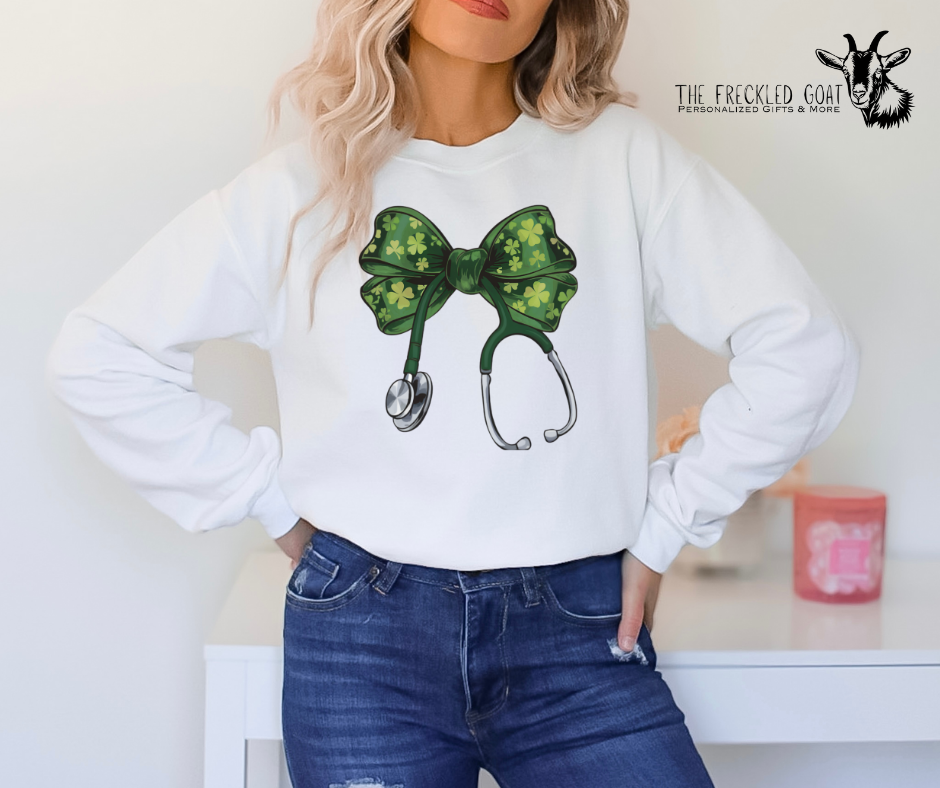Nurse St Patrick's Day Coquette Bow