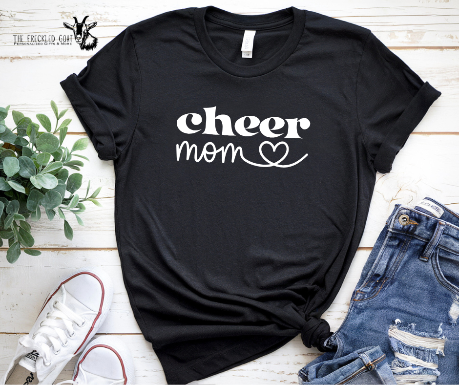Cheer Mom Heart Swirl