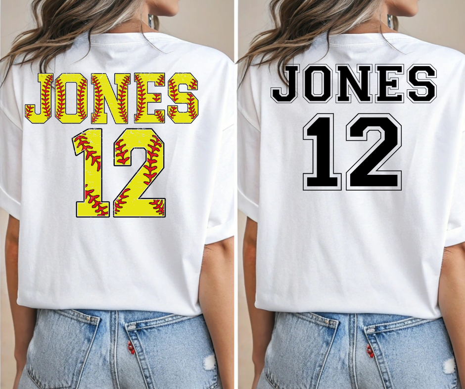 Softball ADD ON ~ Name & Number