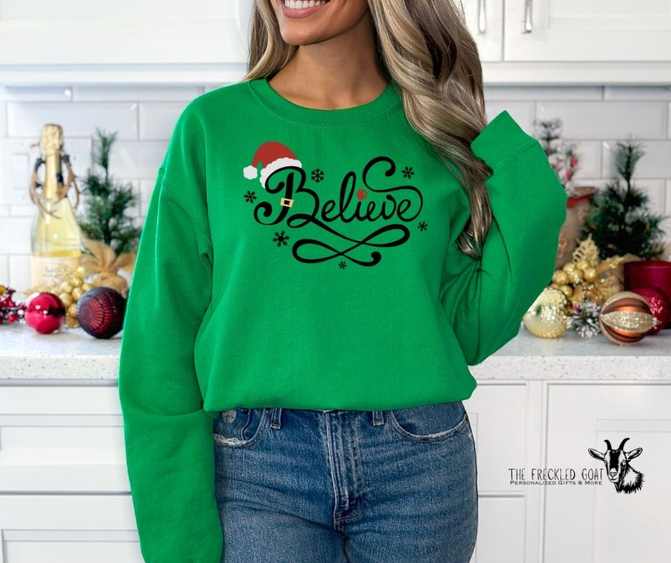 Believe with Santa Hat Sweatshirt