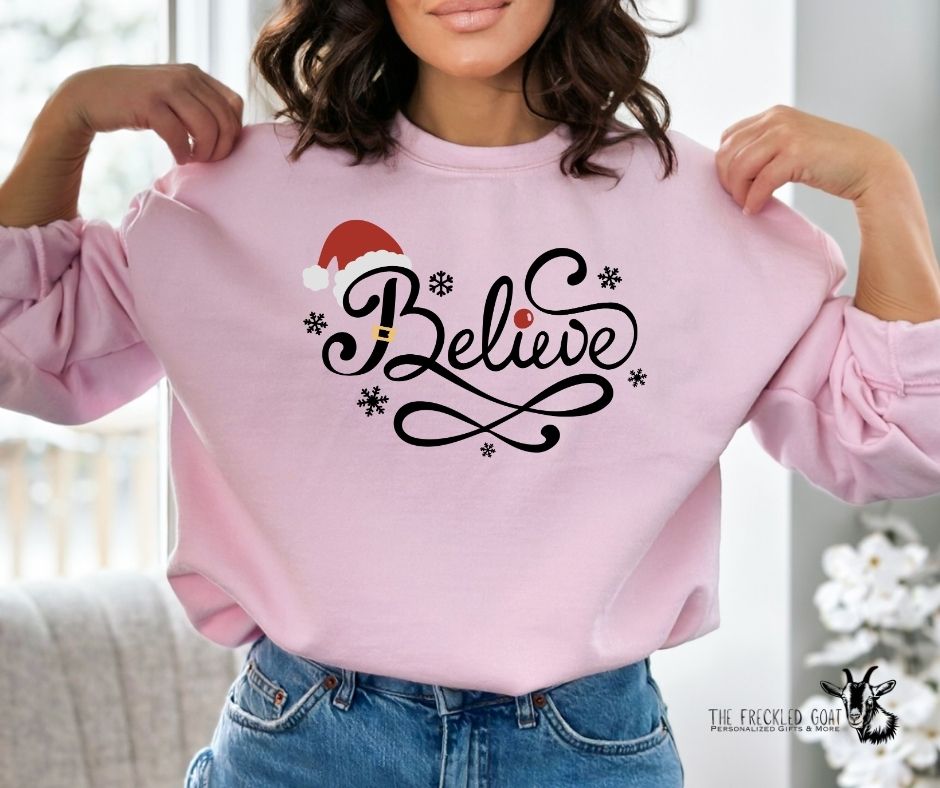 Believe with Santa Hat Sweatshirt