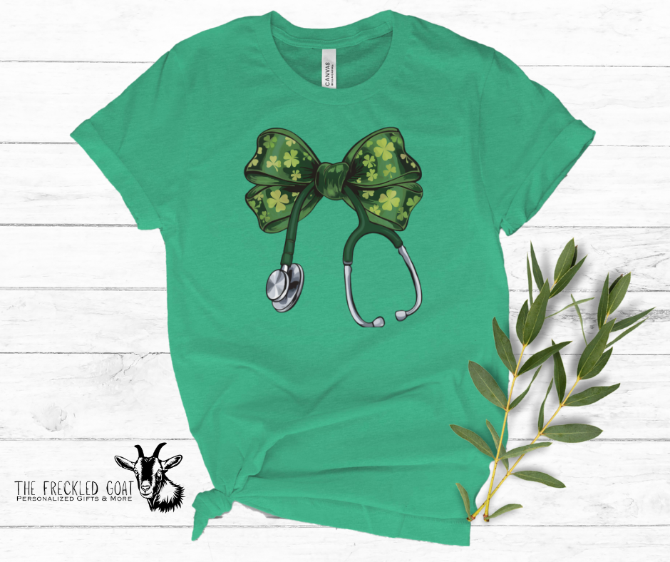 Nurse St Patrick's Day Coquette Bow