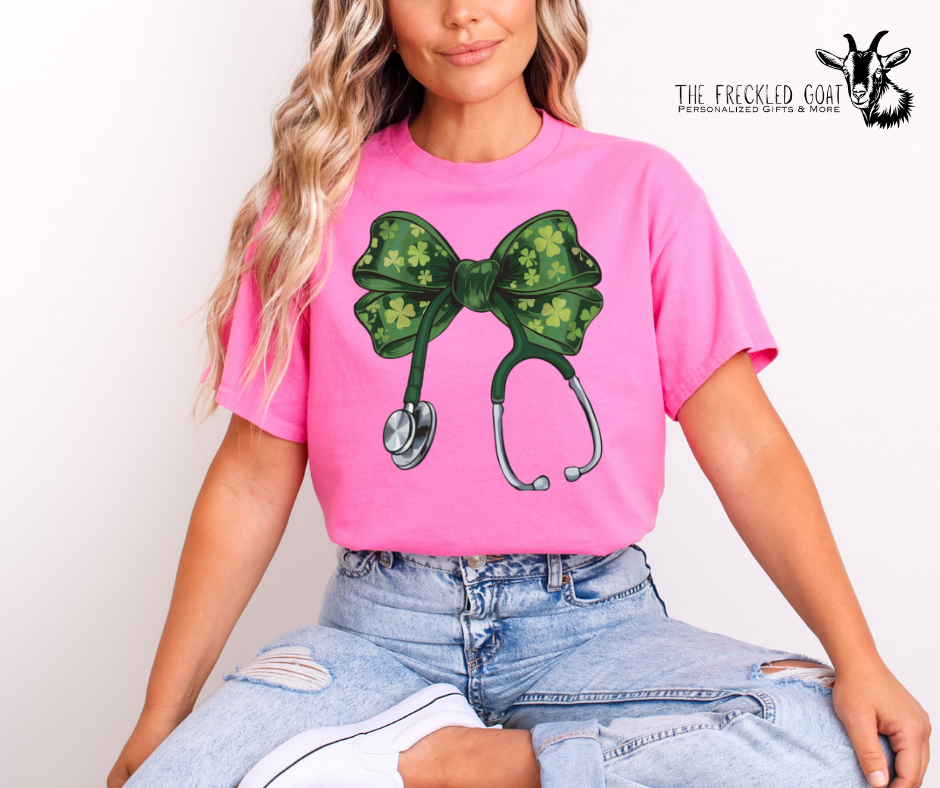 Nurse St Patrick's Day Coquette Bow