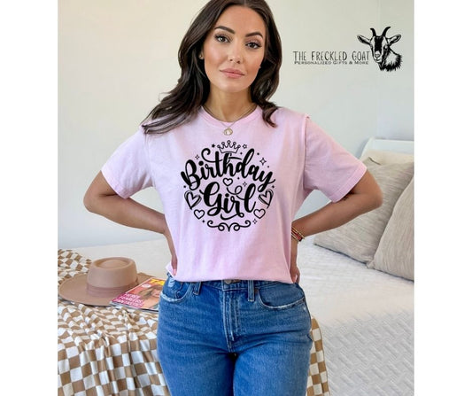 Birthday Girl with Crown T-Shirt