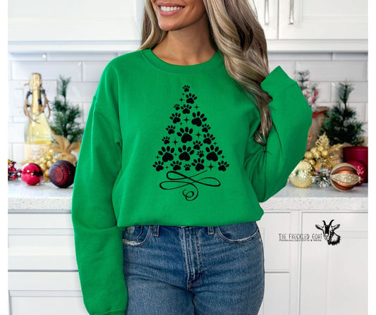 Paws Christmas Tree Sweatshirt