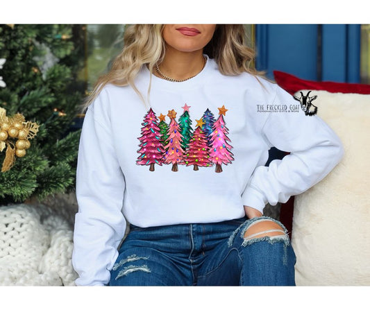 Colorful Christmas Trees Sweatshirt