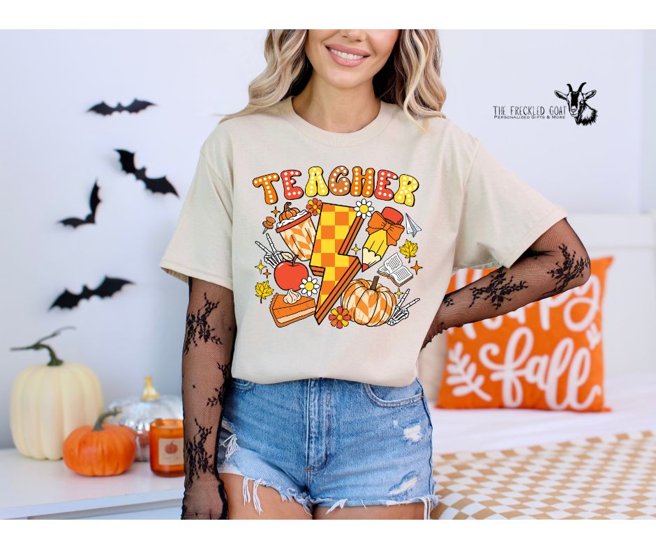 Retro Fall Teacher T-Shirt