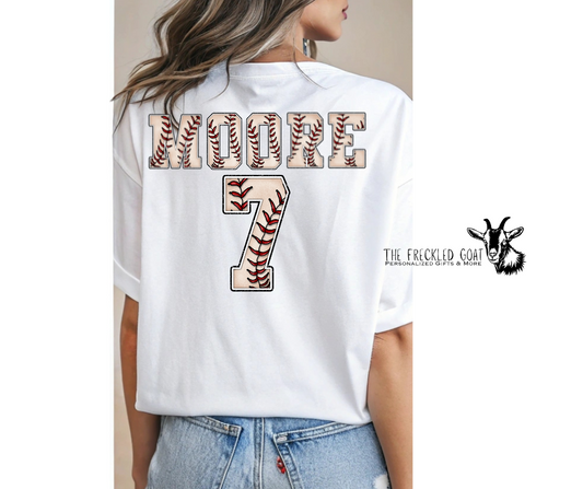 Baseball ADD ON ~ Name & Number