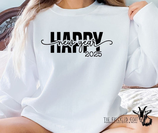 Happy New Year Script Sweatshirt