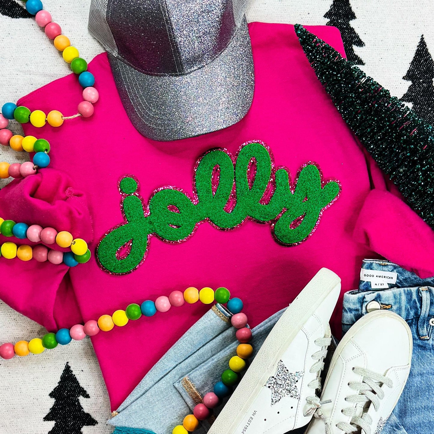 Green Chenille Jolly Sweatshirt