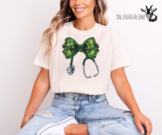 Nurse St Patrick's Day Coquette Bow