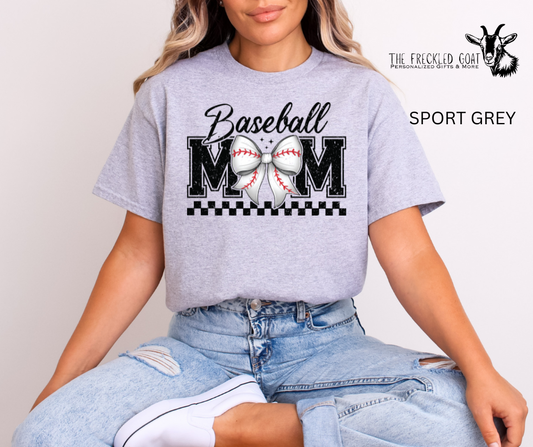 Retro Baseball Mom Bow