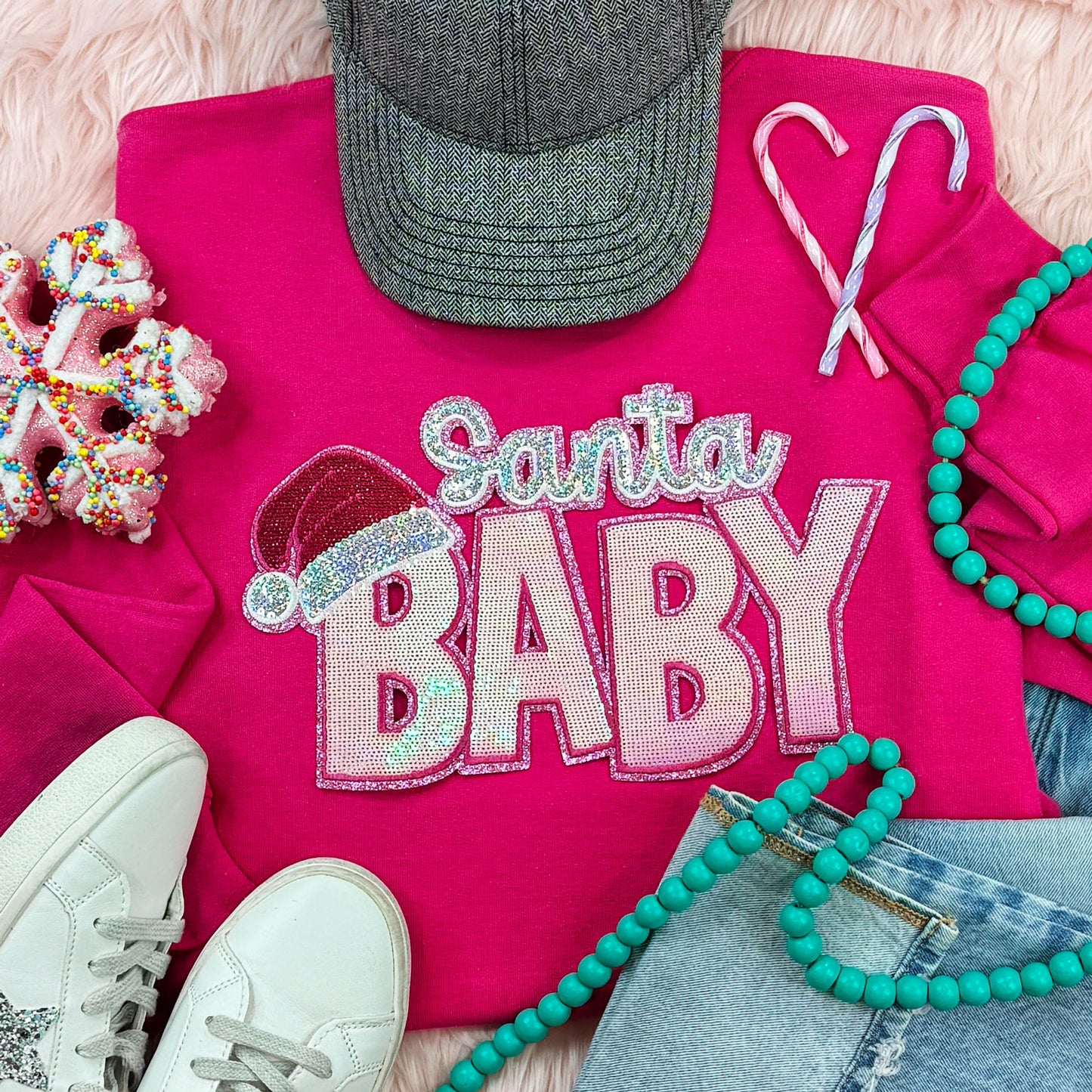 Sequin Santa Baby Sweatshirt