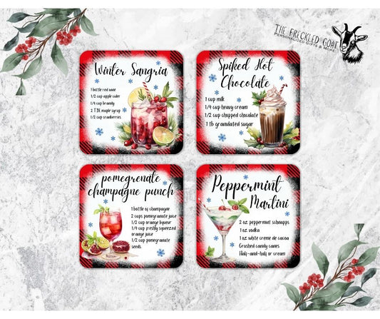 Christmas Recipe Coasters Option 1