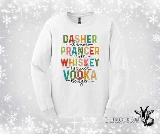 Whiskey, Tequila Vodka Long-Sleeve T-Shirt