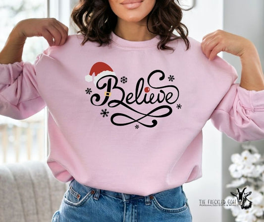 Believe with Santa Hat Sweatshirt