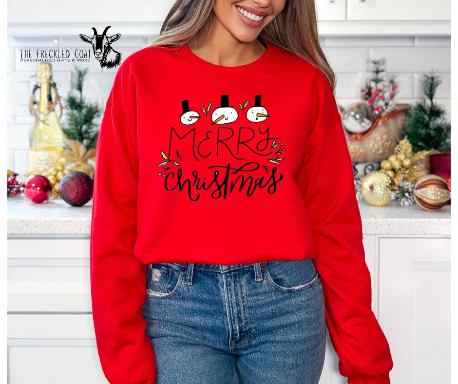 Merry Christmas Snowman Sweatshirt