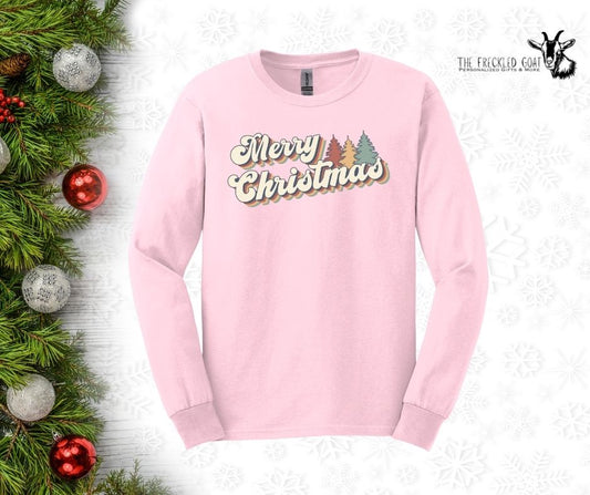 Retro Merry Christmas Long -Sleeve T-Shirt